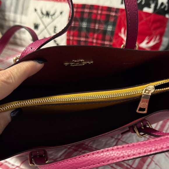 Coach Fuchsia Leather Tote Bag - Picture 3 of 3